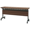 ネットフォース GOOLOO(グールー) フォールディングテーブル 幕板付 1500×450×700mm ブラック/ウォールナット GLF-1545M-TW-BKWN 1台