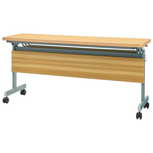 ネットフォース　ＧＯＯＬＯＯ（グールー）　フォールディングテーブル　幕板付　１５００×４５０×７００ｍｍ　シルバー／ナチュラル　ＧＬＦ－１５４５Ｍ－ＴＷ－ＳＶＮＡ　１台1