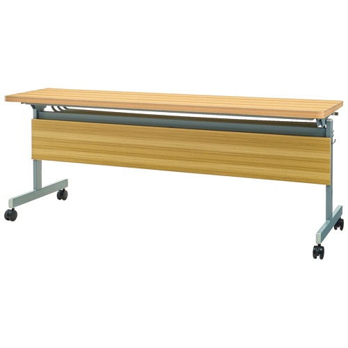 ネットフォース　ＧＯＯＬＯＯ（グールー）　フォールディングテーブル　幕板付　１８００×４５０×７００ｍｍ　シルバー／ナチュラル　ＧＬＦ－１８４５Ｍ－ＴＷ－ＳＶＮＡ　１台1