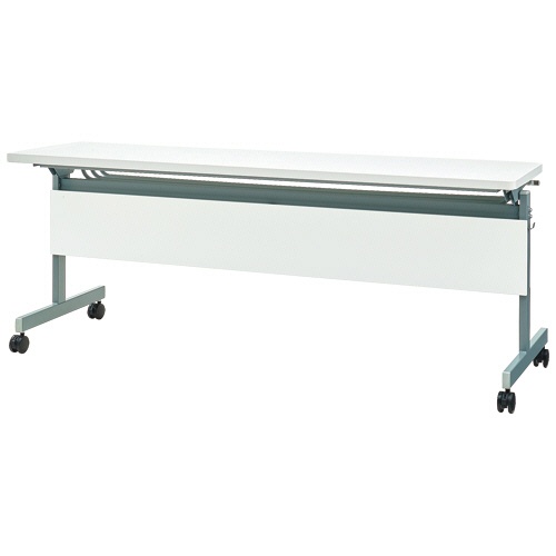 ネットフォース　ＧＯＯＬＯＯ（グールー）　フォールディングテーブル　幕板付　１８００×４５０×７００ｍｍ　シルバー／ホワイト　ＧＬＦ－１８４５Ｍ－ＴＷ－ＳＶＷＨ　１台1