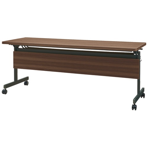 ネットフォース　ＧＯＯＬＯＯ（グールー）　フォールディングテーブル　幕板付　１８００×６００×７００ｍｍ　ブラック／ウォールナット　ＧＬＦ－１８６０Ｍ－ＴＷ－ＢＫＷＮ　１台1