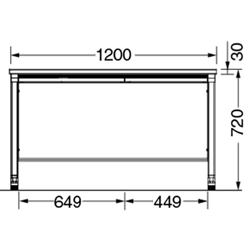 エランサ　オフィスデスク　平机　幅１２００×奥行７００×高さ７２０ｍｍ　本体：ブラック　天板：ホワイト　（お客様組立）　ＤＬ－Ｍ１２７Ｆ－ＢＷ　１台2