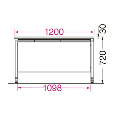 エランサ　オフィスデスク　平机　幅１２００×奥行６００×高さ７２０ｍｍ　本体：ブラック　天板：ホワイト　（組立設置込）　ＤＬ－Ｍ１２６Ｆ－ＢＷ　１台2