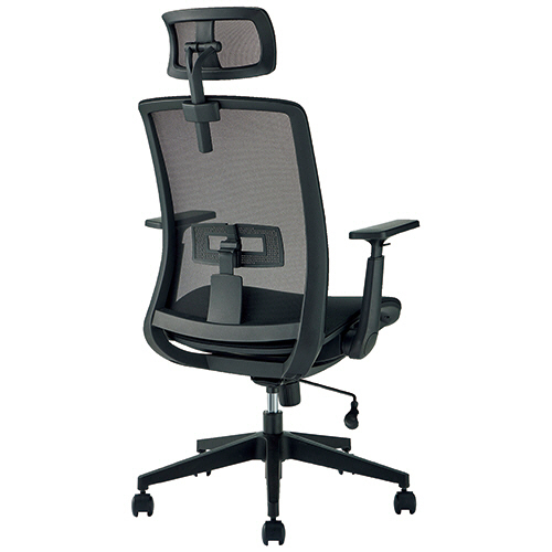 【新品・送料無料】メッシュチェアー肘付 (ブラック)（グレー） たのめーる】メッシュチェアFL 肘付 ブラック 1脚の通販