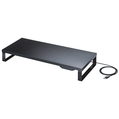 サンワサプライ　ＵＳＢハブ付モニター台（ＵＳＢ　Ａポート×４）　幅６００×奥行２４０×高さ８６ｍｍ　ブラック　ＭＲ－ＬＣ２１５ＢＫ　１台1