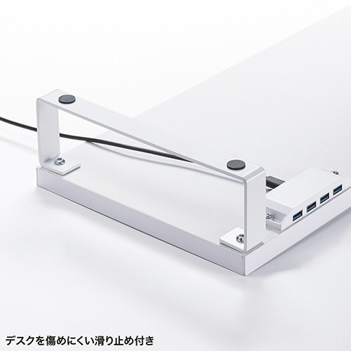 サンワサプライ　ＵＳＢハブ付モニター台（ＵＳＢ　Ａポート×４）　幅６００×奥行２４０×高さ８６ｍｍ　ホワイト　ＭＲ－ＬＣ２１５Ｗ　１台8
