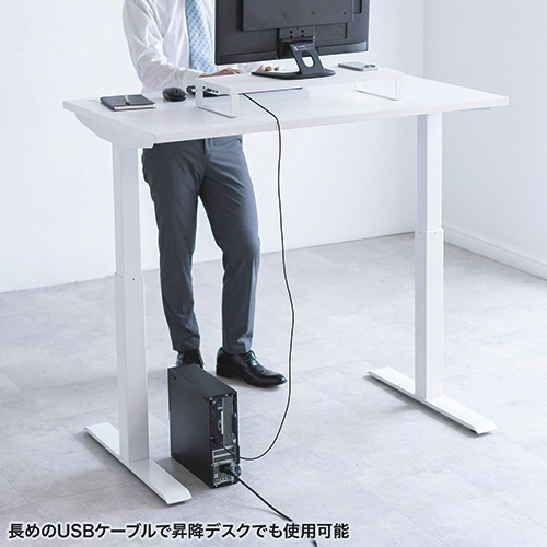 サンワサプライ　ＵＳＢハブ付モニター台（ＵＳＢ　Ａポート×４）　幅６００×奥行２４０×高さ８６ｍｍ　ホワイト　ＭＲ－ＬＣ２１５Ｗ　１台9