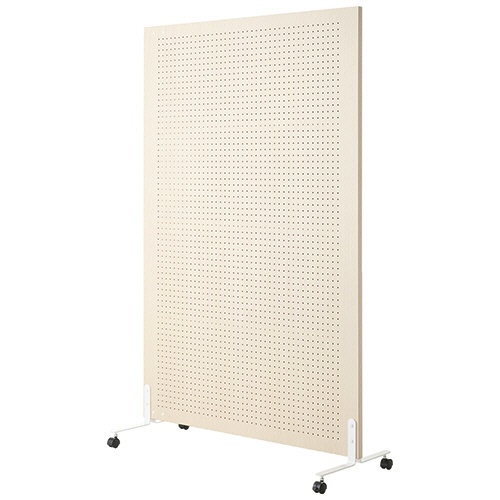 トーカイスクリーン　有孔ボードスクリーン　キャスター脚タイプ　幅１２００×高さ１８７０ｍｍ　ホワイト木目　１台1