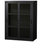 ネットフォース　イーセンブリー　８８４０書庫　引戸書庫（アクリル扉）　シリンダー錠　３段　Ｗ８８０×Ｄ４００×Ｈ１１１０ｍｍ　ＥＡ－８８４０Ｈ－３ＨＡ－ＴＷ