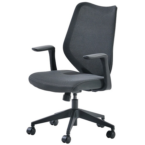 河淳　ＣＡＬＭＬＥＩ　ＣＨＡＩＲ（カームライチェア）　フレーム：ブラック　背・座：ダークグレー　ＶＯＨ－０２１－ＫＢ－ＭＧＤ　１脚1