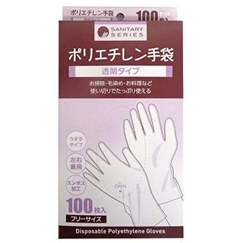 まるわ　ポリエチレン手袋　透明タイプ　フリーサイズ　１箱（１００枚）1