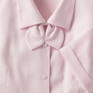 チクマ　半袖ブラウス（リボン付）　ドビーダイヤ　ピンク　１１号　ＡＲ１６２２－１１　１着2