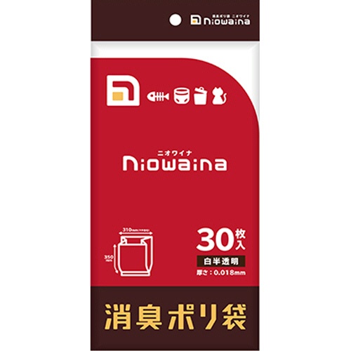 日本サニパック　ニオワイナ消臭袋　白半透明　大　０．０１８ｍｍ　ＳＳ０２　１パック（３０枚）1