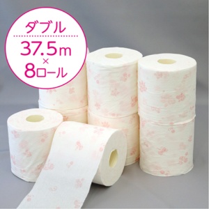 日本製紙クレシア　クリネックス　コンパクト　フラワープリント　ダブル　芯あり　３７．５ｍ　香り付き　１パック（８ロール）3