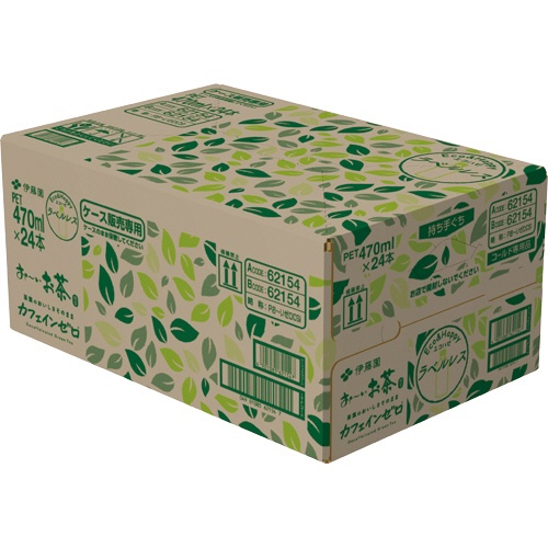 伊藤園　おーいお茶　カフェインゼロ　ラベルレス　４７０ｍＬ　ペットボトル　１ケース（２４本）2