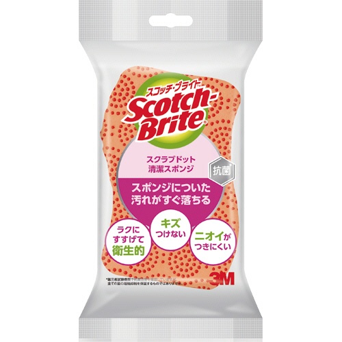 ３Ｍ　スコッチ・ブライト　スクラブドットスポンジ　清潔スポンジ　オレンジ　ＳＤＳ－０２ＫＥ　１個1