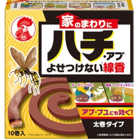 大日本除蟲菊　ＫＩＮＣＨＯ　家のまわりにハチ・アブよせつけない線香　１パック（１０巻）