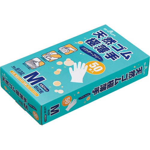 ショーワグローブ　Ｎｏ．８１３２　天然ゴム極薄手　パウダーフリー　Ｍ　ナチュラル　＃８１３２－Ｍ　１箱（５０枚）1