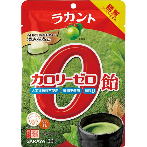 たのめーる サラヤ ラカント カロリーゼロ飴 深み抹茶味 60g 1パックの通販 たのめーる サラヤ ラカント カロリーゼロ飴 深み抹茶味 60g 1パックの通販