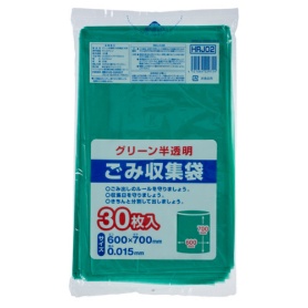 ジャパックス　弘前市　推奨ごみ袋　緑半透明　ＨＲＪ０２　１パック（３０枚）