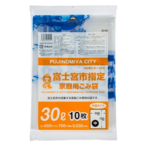 コア　富士宮市　指定ごみ袋　透明　３０Ｌ（中）　ＺＥ００２　１パック（１０枚）1