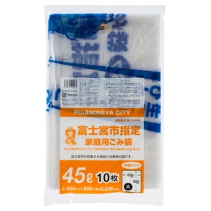 コア　富士宮市　指定ごみ袋　透明　４５Ｌ（大）　ＺＥ００３　１パック（１０枚）1