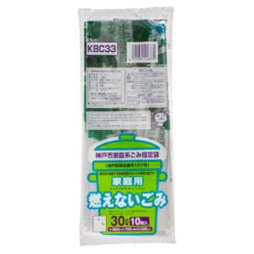 ジャパックス　神戸市　指定ごみ袋　不燃　家庭用　コンパクト　透明　３０Ｌ　ＫＢＣ３３　１パック（１０枚）