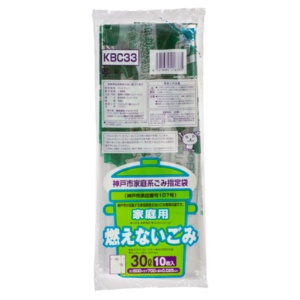 ジャパックス　神戸市　指定ごみ袋　不燃　家庭用　コンパクト　透明　３０Ｌ　ＫＢＣ３３　１パック（１０枚）1