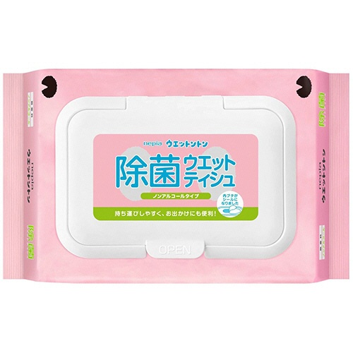 王子ネピア　ネピア　ウエットントン　除菌ウェットティシュ　ノンアルコールタイプ　無香料　１パック（５０枚）1