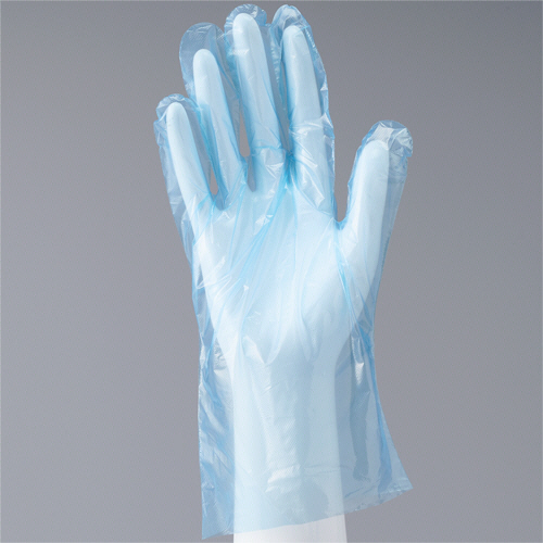 たのめーる】クラフトマン ポリエチレン手袋 M ブルー PGHK-05 1パック 