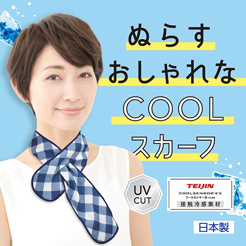 白元アース　アイスノン　ふって極冷えスカーフ　ネイビーチェック　１個2