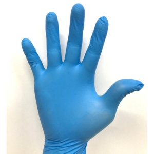 中央物産　使い切りニトリル手袋　ブルー　Ｍサイズ　３８７０２０　１パック（１００枚）3