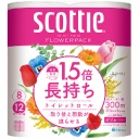 日本製紙クレシア　スコッティ　フラワーパック　１．５倍長持ち　ダブル　芯あり　３７．５ｍ　香り付き
