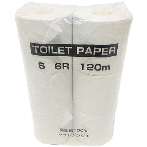 太洋紙業　トイレットペーパー　シングル　芯あり　１２０ｍ　１パック（６ロール）1