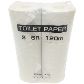 太洋紙業　トイレットペーパー　シングル　芯あり　１２０ｍ　１パック（６ロール）
