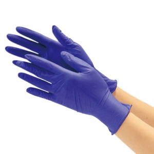 川西工業　ニトリル　使い切り手袋　粉なし　ダークブルー　Ｓ　＃２１６２　１箱（３００枚）2