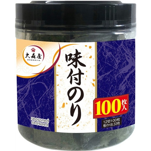 大森屋　味付のり１００枚　卓上容器入り　１２切１００枚　１個1