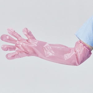 メディテックジャパン　ロングポリエチレン手袋Ｖ　ピンク　ＬＰＥＰ－ＦＶ　１箱（５０枚）2