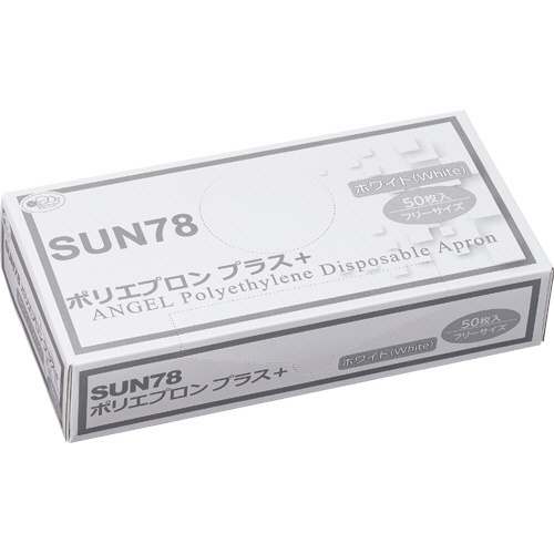 サンフラワー　ポリエプロンプラス＋　ホワイト　フリーサイズ　ＳＵＮ７８　１箱（５０枚）1