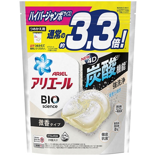 Ｐ＆Ｇ　アリエール　ジェルボール４Ｄ　微香　つめかえ　ハイパージャンボサイズ　１パック（３９個）1