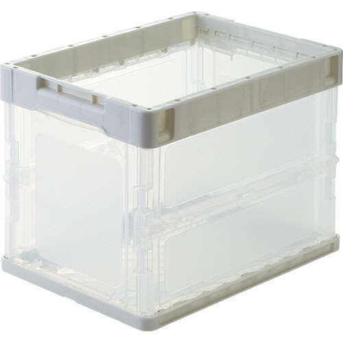 ＴＡＮＯＳＥＥ　折りたたみコンテナ　軽量タイプ　フタなし　２０Ｌ　ホワイト／透明　１台1
