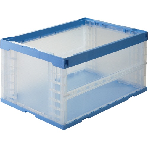 ＴＡＮＯＳＥＥ　折りたたみコンテナ　一般タイプ　フタなし　７５Ｌ　ブルー／透明　１台1