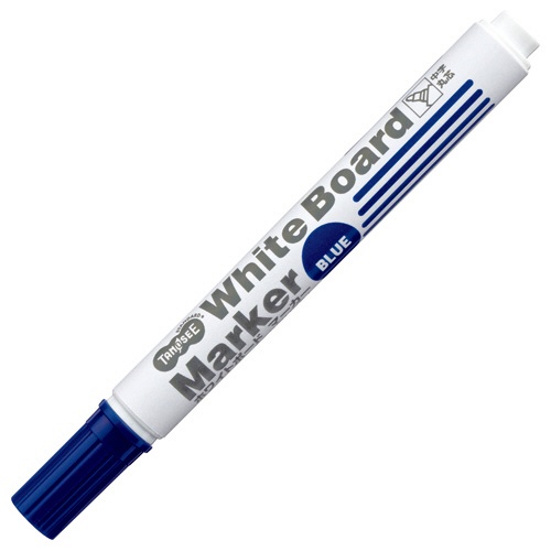 ＴＡＮＯＳＥＥ　ホワイトボードマーカー　中字丸芯　青　１セット（１２本）1