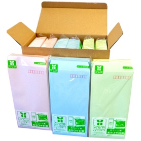 寿堂　カラー封筒　色色くん　長３　３色入　１０５６３　１セット（１８００枚：６００枚×３ケース）