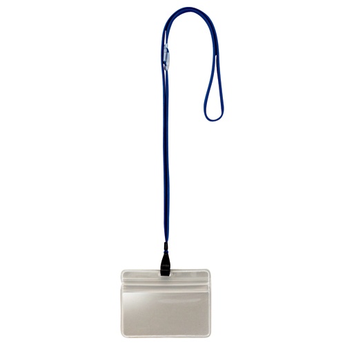 ＴＡＮＯＳＥＥ　吊下げ名札　防水チャック付　青　１セット（５０個：１０個×５パック）1