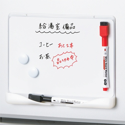ＴＡＮＯＳＥＥ　イレーザー付ホワイトボードマーカー　細字・丸芯　赤　１セット（１０本）3