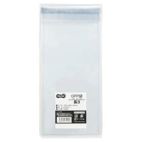 【たのめーる】TANOSEE OPP袋 フタ・テープ付 長3 120×235+40mm 1セット(1000枚:500枚×2パック)の通販