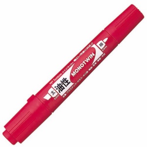 トンボ鉛筆　油性マーカー　モノツインＥ　太字＋細字　赤　ＯＤ－ＴＭＥ２５　１セット（１０本）1