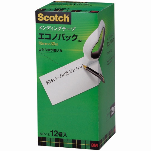 ３Ｍ　スコッチ　メンディングテープ　エコノパック　大巻　１８ｍｍ×３０ｍ　紙箱入　業務用パック　ＭＰ－１８　１セット（１２０巻：１２巻×１０パック）1