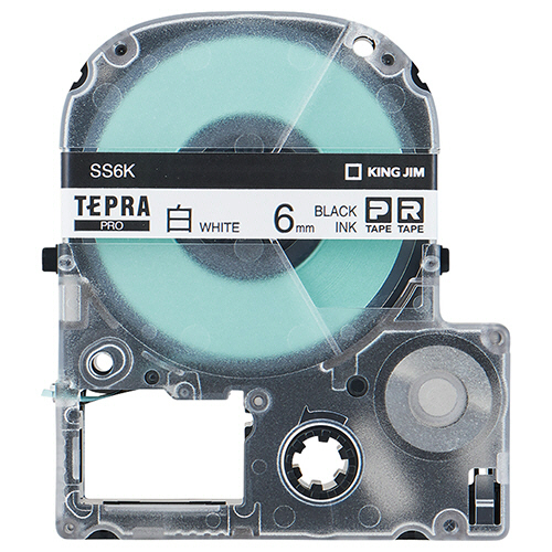 たのめーるキングジム テプラ PRO テープカートリッジ 6mm 白⁄黒文字 エコパック SS6K-10PN 1セット(30個:10個×3パック )の通販